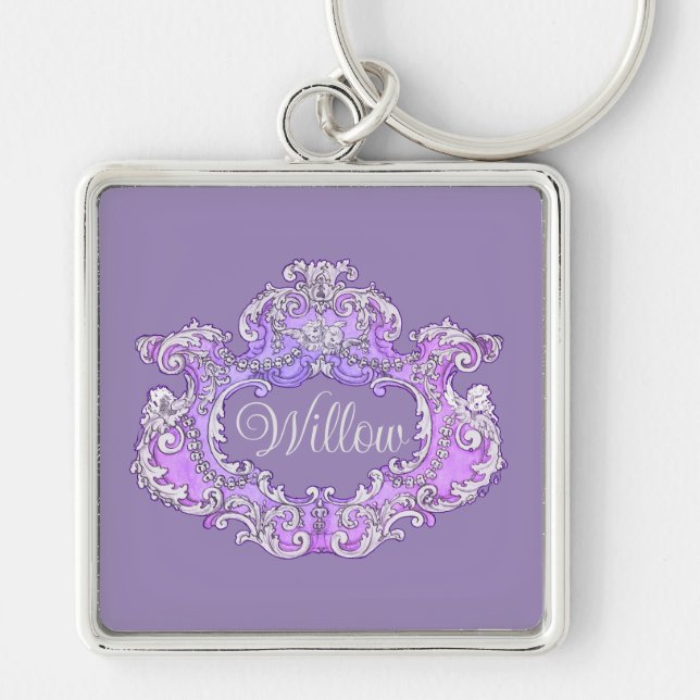Porte-clés Romantique, Feminine, Personnalisé (Devant)