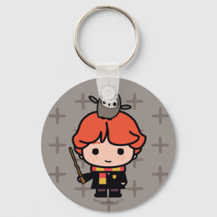 Porte-clés Ron Weasley et Pigwidgeon en dessin animé