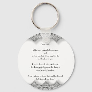 Porte-clés rond « Lettre à Jésus »