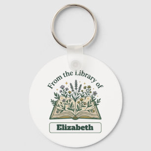Porte-clés rond personnalisé de la bibliothèque de