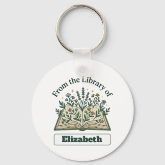 Porte-clés rond personnalisé de la bibliothèque de