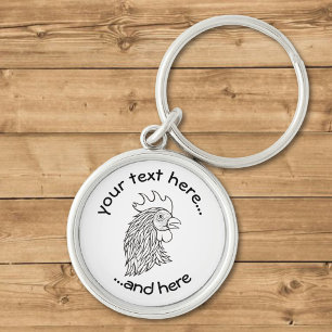 Porte-clés Rooster's Head Line Art