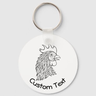 Porte-clés Rooster's Head Line Art Porte - clé