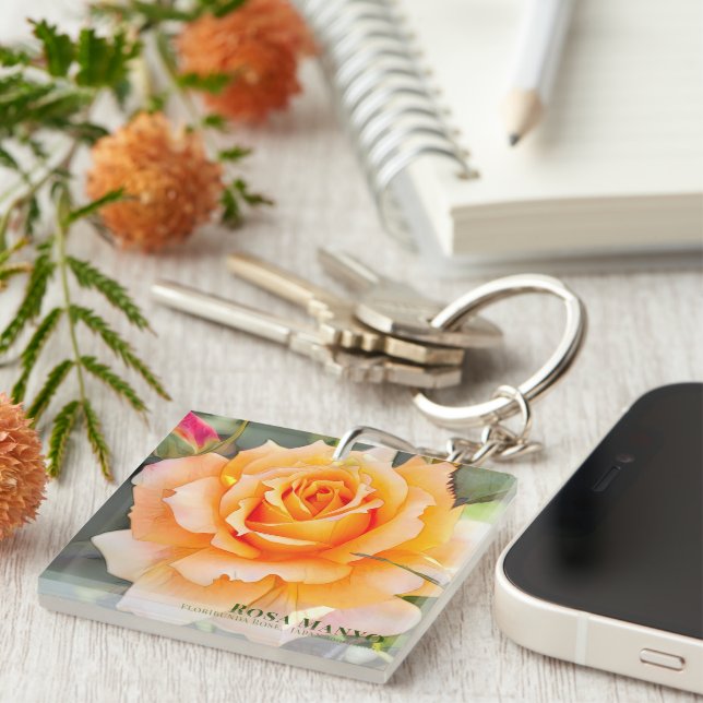 Porte-clés Rosa ‘Manyo’ [Acrylic Keychain] (Devant Droit)
