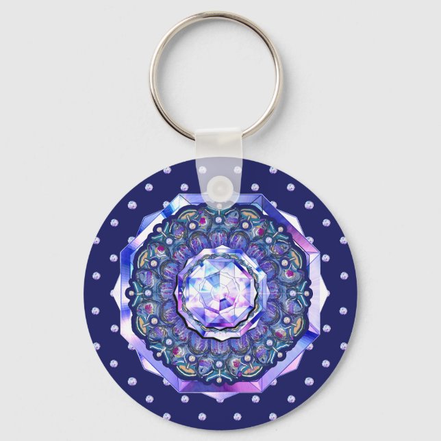 Porte-clés rosace bleue (Recto)