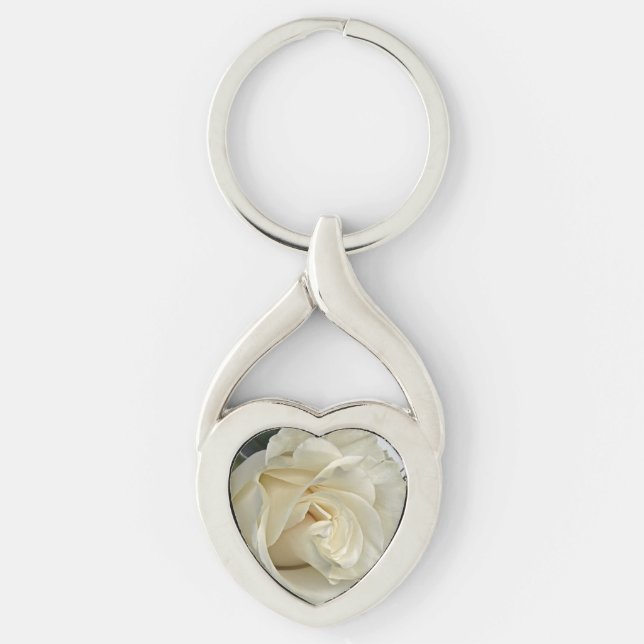 Porte-clés Rose blanche (Devant)