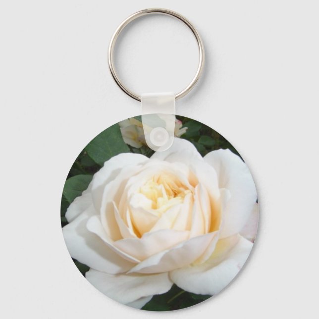 Porte-clés Rose blanche Pearl (Recto)