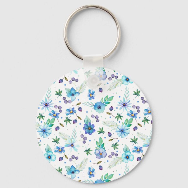 Porte-clés Rose bleu (Recto)