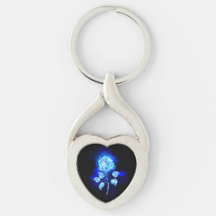 Porte-clés Rose bleu brûlant