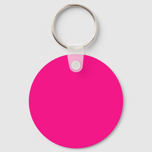 Porte-clés Rose chaud et personnalisable (Recto)