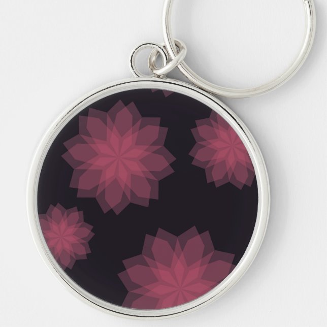 Porte-clés Rose, cool, tendance, abstraction de fleurs modern (Devant)