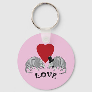 Porte-clés Rose d'amour de coeur de tatou