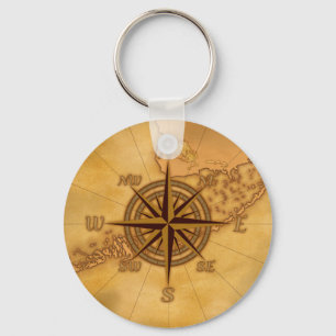 Porte-clés Rose de boussole antique de style