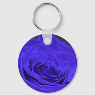 Porte-clés Rose de velours bleu