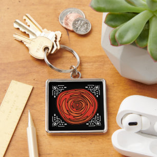 Porte-clés Rose désossé (Carré Premium)