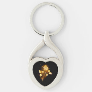 Porte-clés Rose d'or ( rose d'or )
