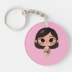 Porte-clés rose fille anime mignonne Kawaii pour s