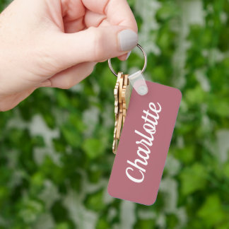 Porte-clés Rose Gold et Blanc Nom Personnalisé