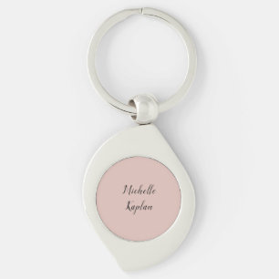 Porte-clés Rose Gold Modern Professional Nom exclusif