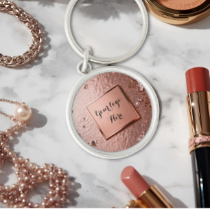 Porte-clés Rose Gold Pailleté Personnalisé Logo