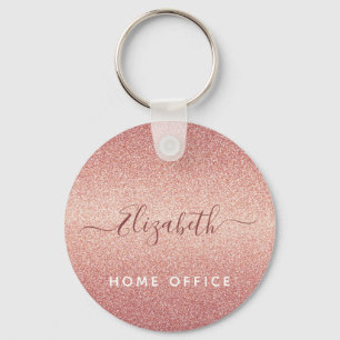 Porte-clés Rose gold paillettes scintillement glamour rose no