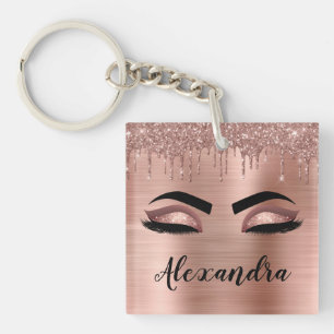 Porte-clés Rose Gold Parties scintillant Sparkle Eyelashes No