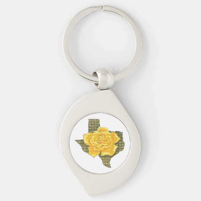Porte-clés Rose Jaune Du Texas Motif Flower (Devant)