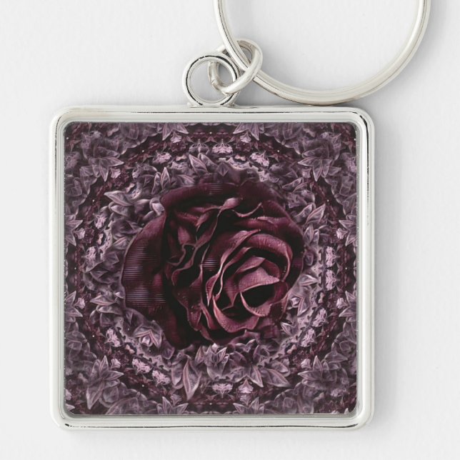 Porte-clés Rose Mandala (Devant)