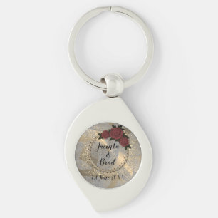 Porte-clés Rose romantique Mariage de plume de