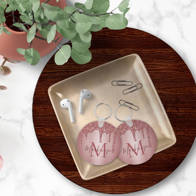 Porte-clés Rose Rose Gold Faux Parties scintillant Drives Mon (Créateur téléchargé)