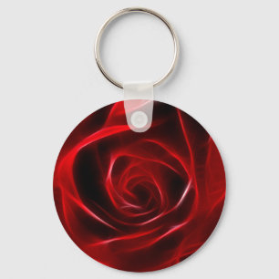 Porte-clés Rose rouge fabuleux