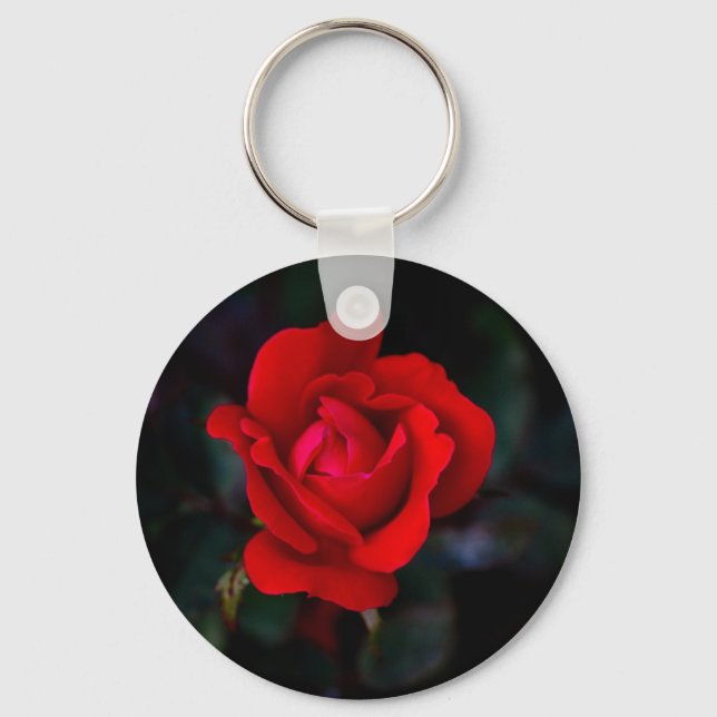 Porte-clés Rose rouge simple... (Recto)