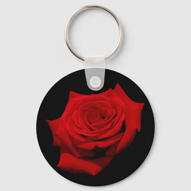 Porte-clés Rose rouge sur Arrière - plan noir (Recto)