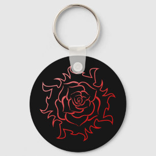 Porte-clés Rose Tribal Dans Un Porte - clé Rouge Gradié