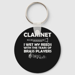 Porte-clés Roseaux humides de fanfare de clarinette avec des