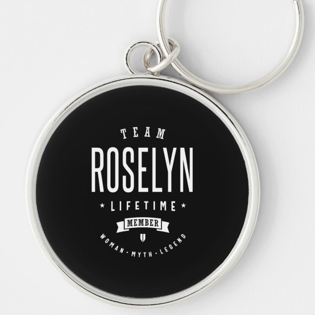Porte-clés Roselyn Nom personnalisé Anniversaire (Devant)