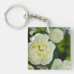 Porte-clés Roses blanches mignonnes pour positives