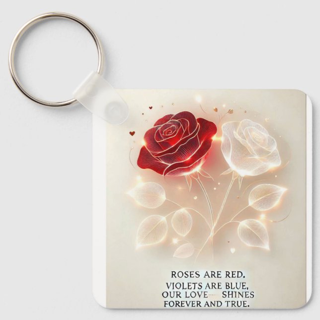 Porte-clés Roses de lumière et d'amour (Recto)