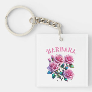 Porte-clés Roses Holographiques Iridescents sur tiges