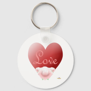 Porte-clés Roses roses roses du Coeur Rouge Amour
