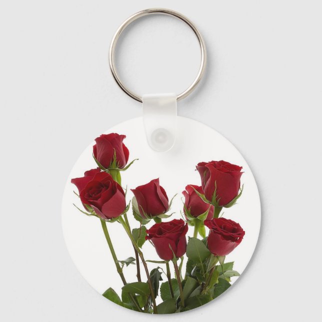 Porte-clés Roses rouges à longue tige (Recto)