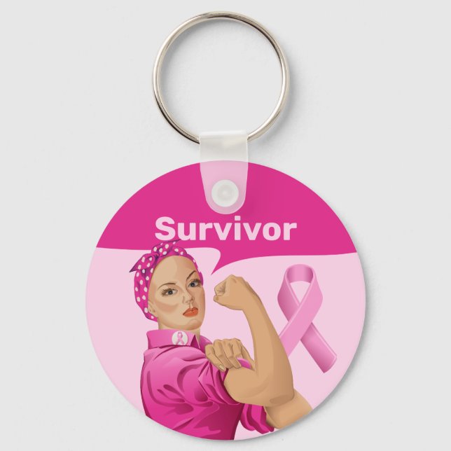 Porte-clés Rosie, Riveter Sensibilisation au cancer du sein (Recto)