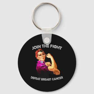 Porte-clés Rosie The Riveter Defeat Sensibilisation au cancer