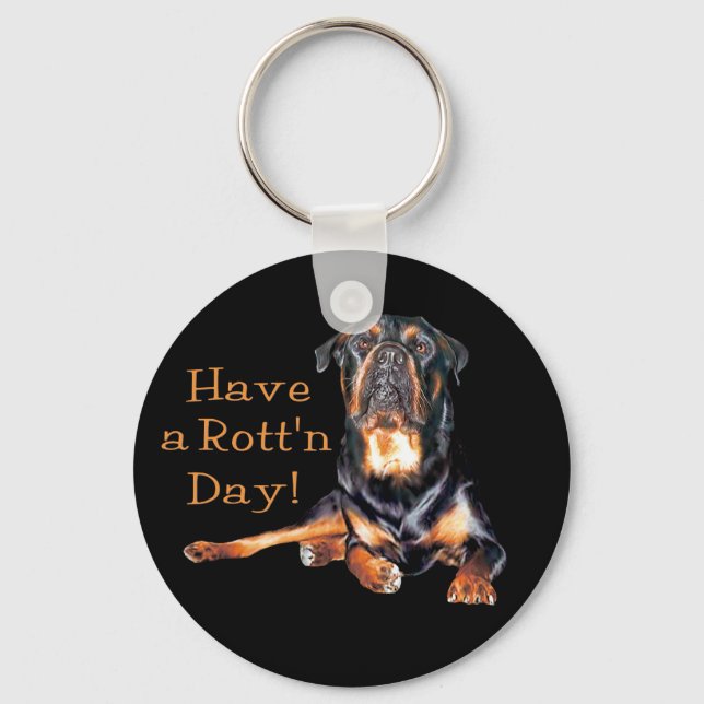 Porte-clés Rottweiler A Un Jour Rotatif (Recto)