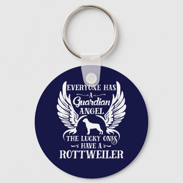 Porte-clés Rottweiler chien chien gardien ange (Recto)