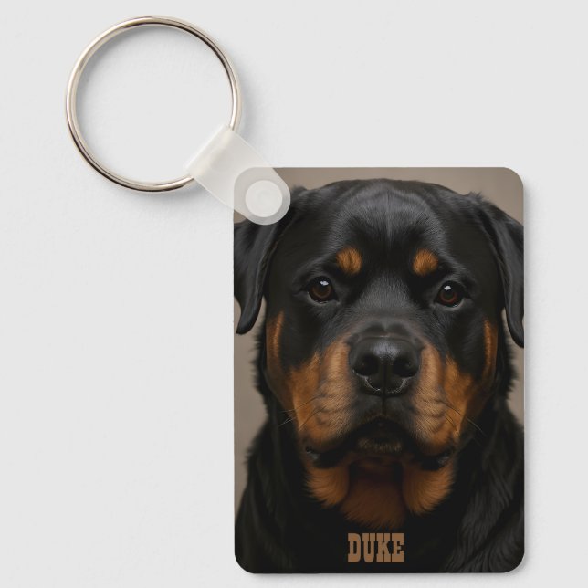 Porte-clés Rottweiler Personalized Photo Name (Recto)