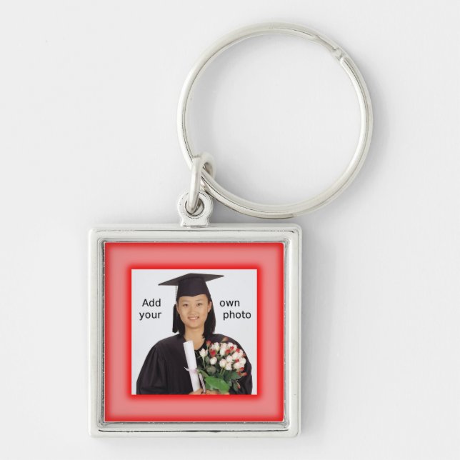 Porte-clés Rouge Ajouter votre photo (Devant)