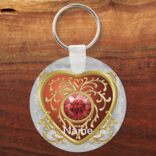Porte-clés Rouge Bijou Fée Coeur