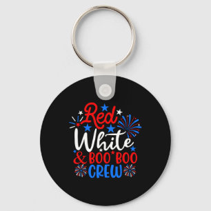 Porte-clés Rouge Blanc Et Boo Boo Crew Drôle 4 juillet Infirm