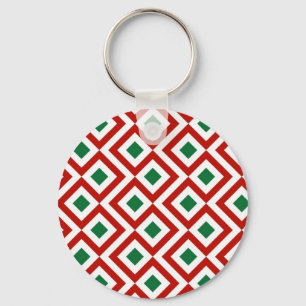 Porte-clés Rouge, blanc, vert méandre